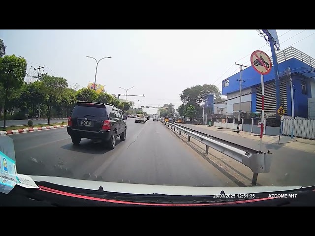 Car Dashcam Films M7.9 Earthquake, Mandalay, Myanmar