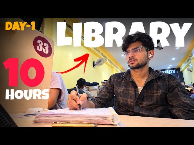 Day 1 in Library 📚 | 10 Hours Study Challenge | SSC 2026 #ssc #ssccgl 