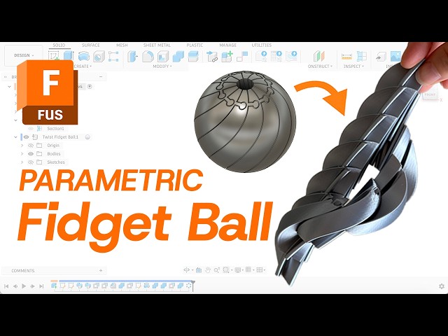 How to Model a Parametric Twist Fidget Ball in Fusion 360 | Print-in-Place Design