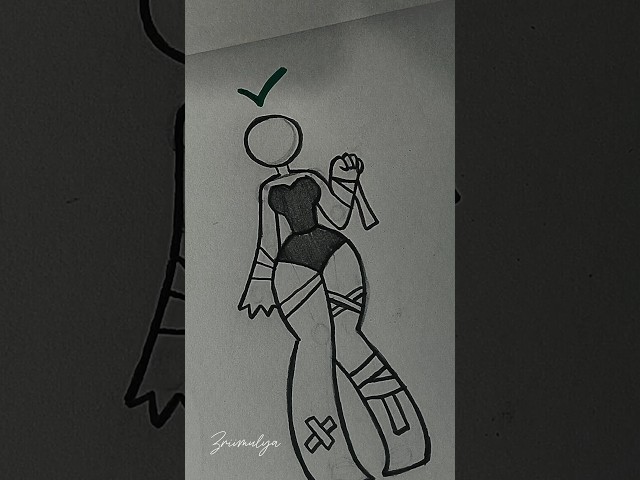 How to draw Female body pose tutorial #howtodraw #drawing #stickman #art #tutorial