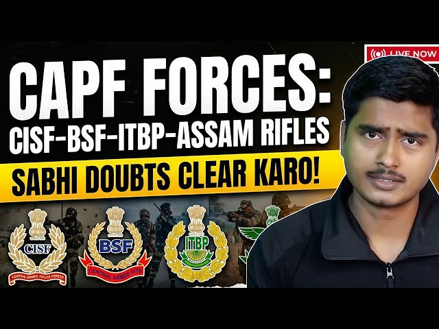 🔴 LIVE TODAY: CAPF Q&A – CISF • BSF • ITBP • Assam Rifles | Part-2
