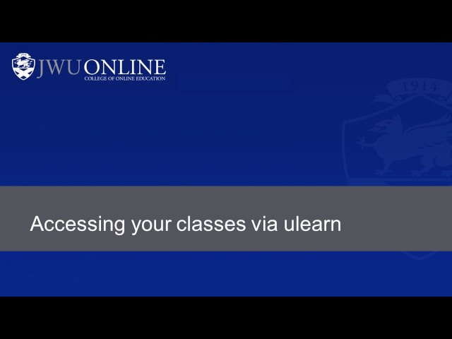 Accessing Your Classes Via ulearn