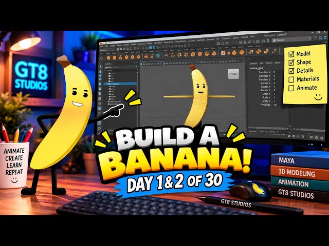 Day 1 and Day 2 Turning 2D into 3D Animated Art (Maya & Illustrator Tutorial)