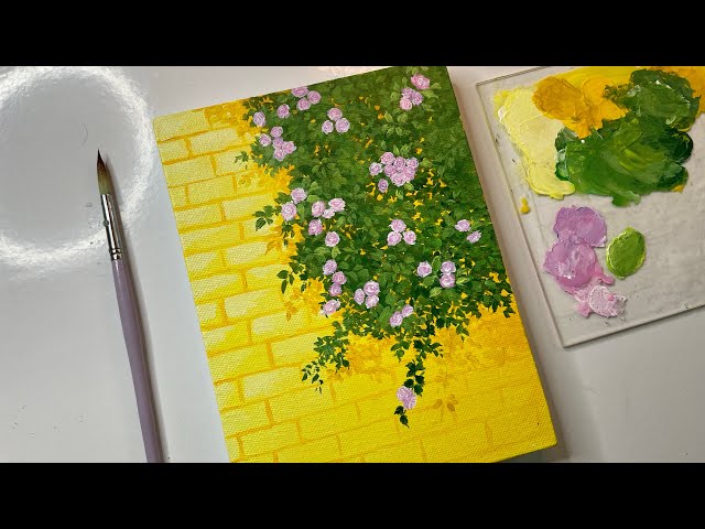 Flower painting/acrylic painting tutorial/ acrylic painting for beginners tutorial