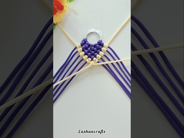 Try This Beautiful Heart Keychain DIY 💜✨ #diy #macrame #ideas #keychain #shorts #youtubeshorts