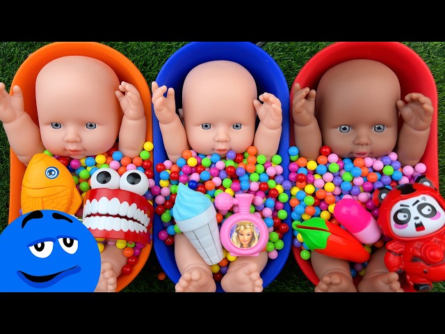 Sorting Rainbow Beads with Cute Dolls-Satisfying Color Play Video | 138 | Ghentalin