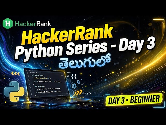 Hacker Rank Python series in Telugu for Beginners | Day3