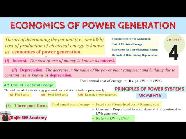 Economics of Power Generation || Power Plant Engineering