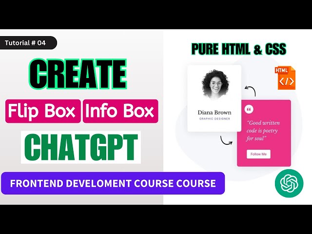 Design Flip Box Info Boxes with HTML Using ChatGPT | Frontend Web Development Crash Course