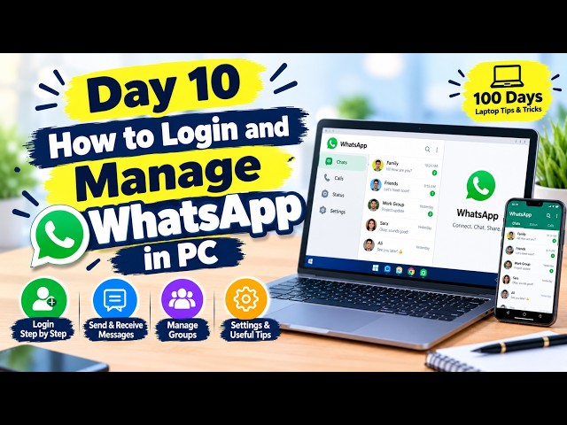 Day 10 | How to Login and Manage Whatsapp in PC | Easy way