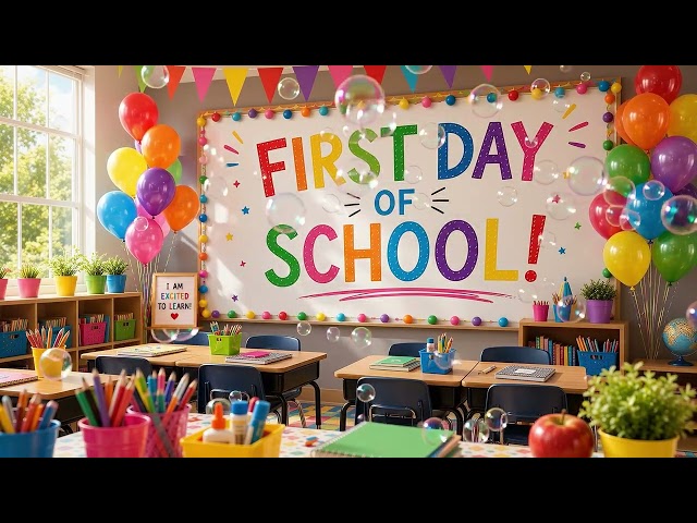 🍎 First Day of School Classroom Ambience 📚 Back to School 🚍Background | Kids Fun Screensaver | Calm