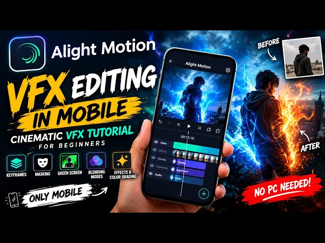 VFX Editing in Mobile with Alight Motion | Cinematic VFX Tutorial for Beginners (2026)