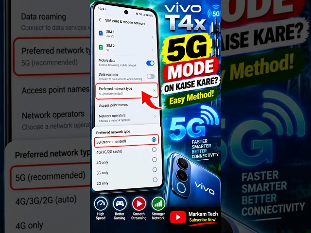 How to Enable 5G Mode on Vivo T4x! 📶🔥 Easy Method #Shorts