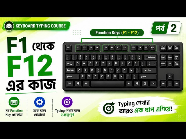 F1 থেকে F12 Key-এর কাজ কী? | Keyboard Function Keys Explained in Bangla | PC Skill Lab
