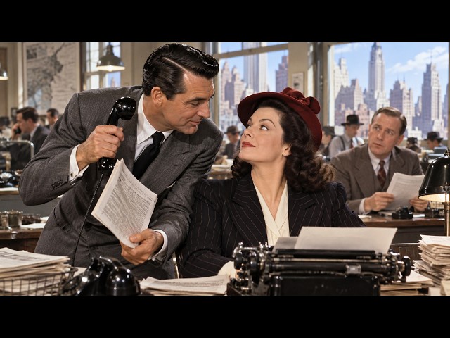 Cary Grant & Rosalind Russell | Ex-Lovers Battle in a Fast-Talking Screwball Comedy |His Girl Friday