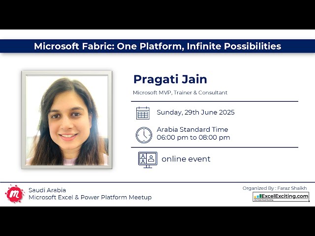 Microsoft Fabric: One Platform, Infinite Possibilities with Pragati Jain