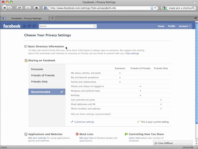 HOWTO: Maximize Facebook Privacy