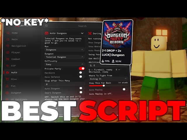[🛡️BEST] Dungeon Quest Reborn Script – *NO KEY* Auto Dungeon, Godmode, Fully Auto!