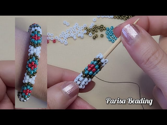 Diy beaded Tubular Peyote Stitch Bracelet Tutorial 💐