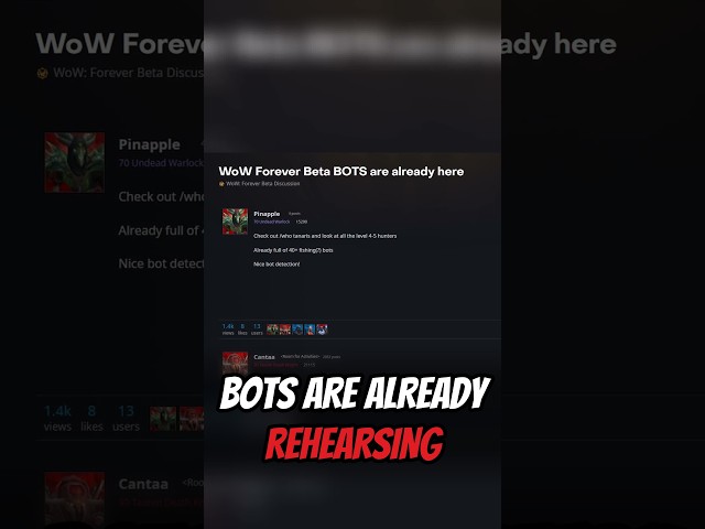 WoW Forever's BOTS are already Rehearsing for Launch Day!