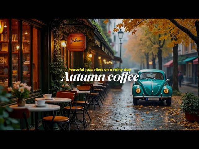 Fall Coffee Shop Ambience with Warm Jazz Music for Studying, Work 🍂 Relaxing Jazz Instrumental Music
