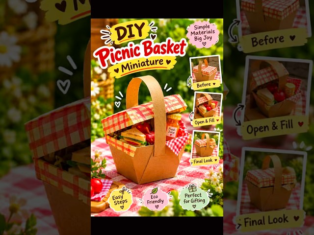 DIY Mini Picnic Basket! 🧺🌸 #shorts