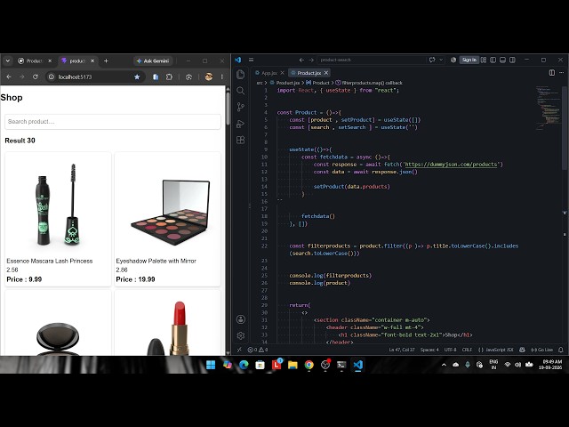 Code With Me | Building a Product Search App with React.js & Product API | Search & Filter