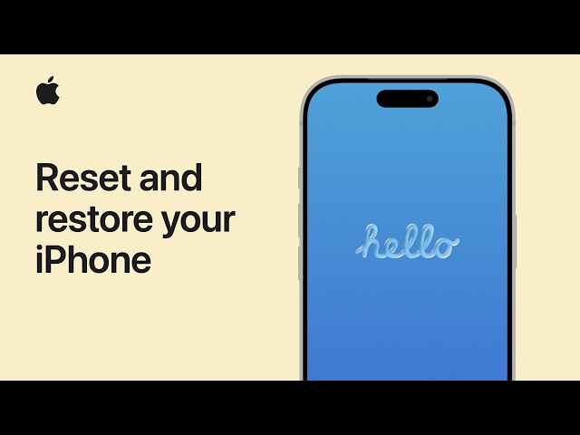 How to reset and restore your iPhone | Apple Support