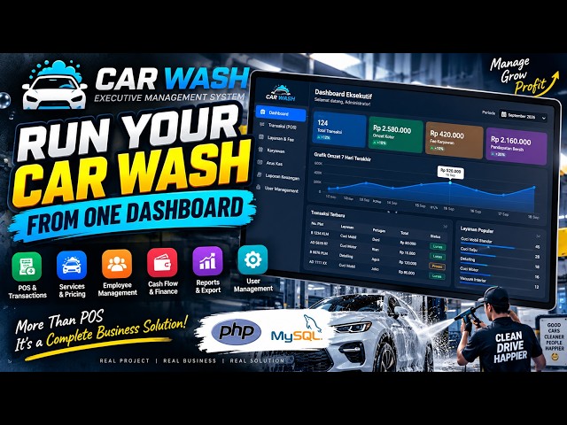Car Wash Management System with PHP & MySQL | Complete Business Dashboard