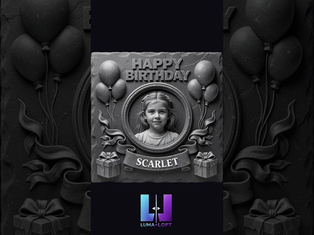 Photo to 3D Illusion Slate Birthday Gift 🎂 Laser Engraving Ready with Luma-loft