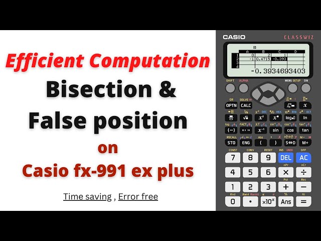 Bisection and False Position Methods Efficient Computation on Casio fx991 ex plus | Casio Hacks