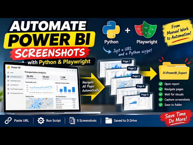 Automate Power BI Screenshots with Python & Playwright | Step-by-Step Tutorial