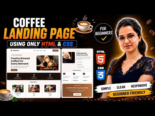 Responsive Coffee Shop Website | Complete HTML & CSS Project for Beginners