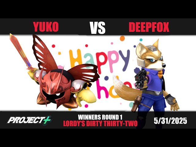 Yuko (MetaKnight) vs  DeepFox (Fox) | Winners Round 1 | Lordy's Dirty Thirty-Two | Project Plus