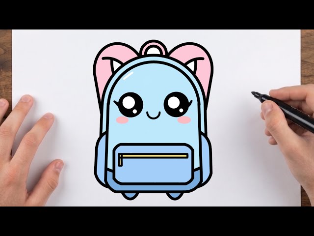 How to Draw a Cute Bag 🎒 | Easy Step by step drawing for kids.
