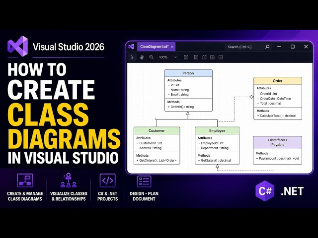 How to Create Class Diagrams in Visual Studio 2026 | C# & .NET
