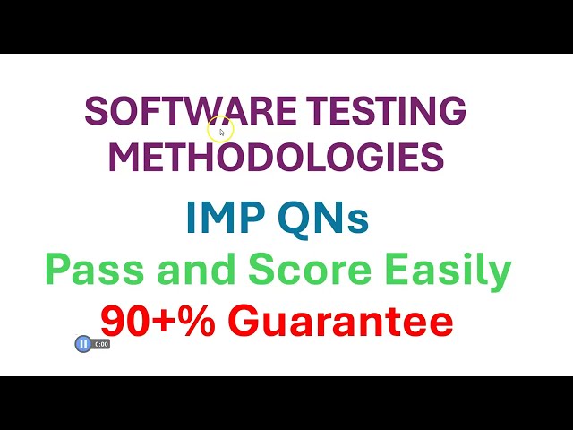Software Testing Methodologies Unit 1 | JNTUH R22 | 10 Important Questions + Easy Explanation Watch