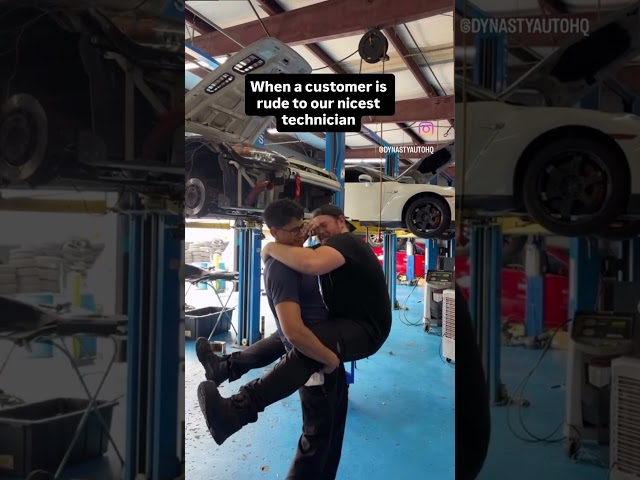 Don’t mess with our nicest tech! 🤣 #automobile #cartok #funny #shoplife
