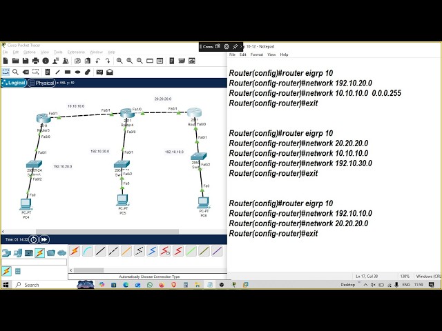 EIGRP Routing Between 3 Routers | Cisco Packet Tracer