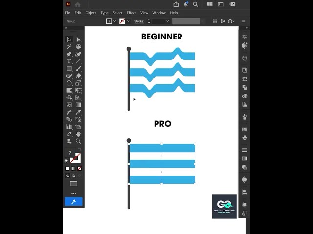 Beginner to Pro: Waving Flag in Illustrator! #illustration #adobeillustrator