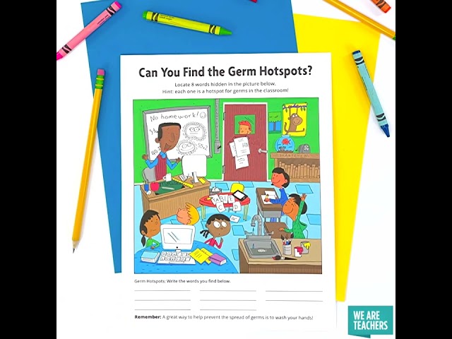 Hidden Picture Activity: Find the Germ Hotspots in Your Classroom