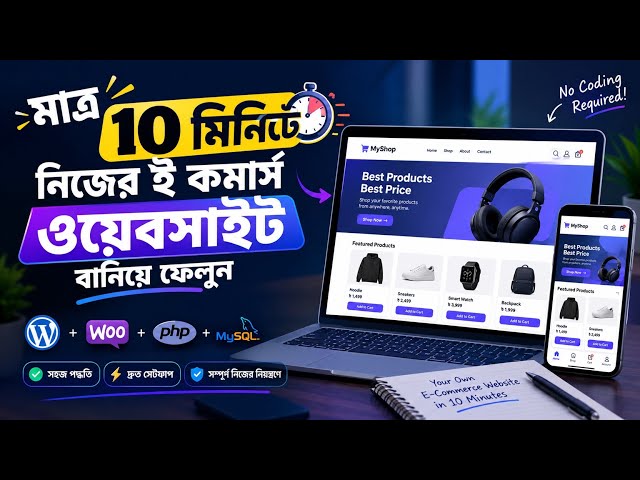 মাত্র 10 মিনিটে নিজের ই-কমার্স ওয়েবসাইট বানিয়ে ফেলুন! 🔥 | Full Tutorial