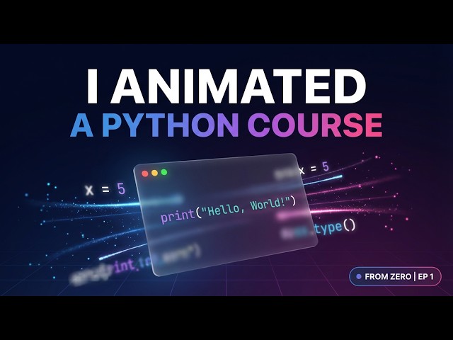 I Animated an Entire Python Course from Zero | Ep 1: Your First Line of Code
