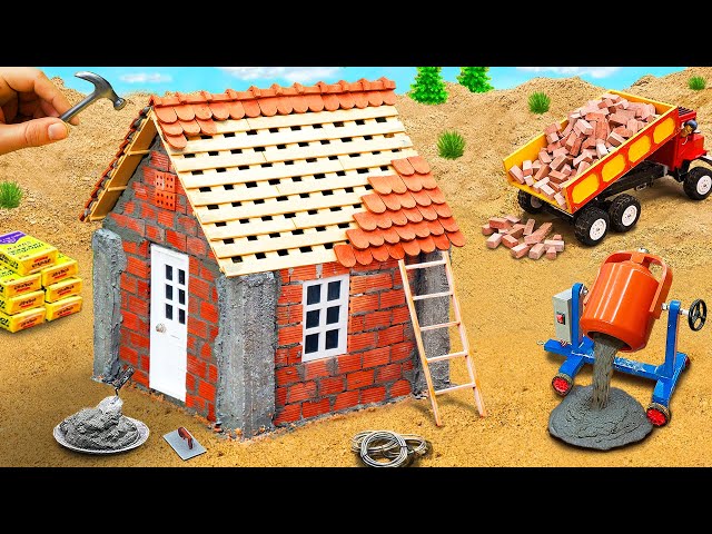 DIY Construction Science Project: Building a Realistic Mini Brick House with Cement & Roof Tiles