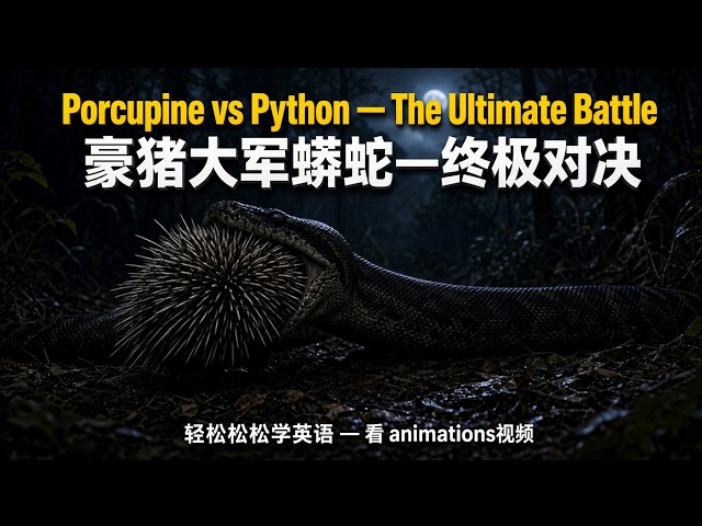 Porcupine vs Python | 豪猪大战蟒蛇  | 轻松松松学英语 | Learn English the Easy Way