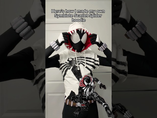 Symbiote Scarlet Spider Hoodie DIY Tutorial! Art and Inspo by Lee Chandler #spiderman #diy