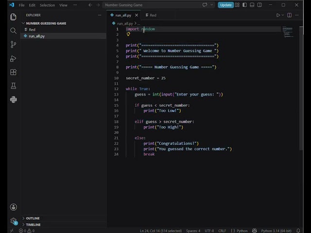 PYTHON BEGINNER PROJECT 🚀CAN YOU GUESS IT? 🤔 number guessing game