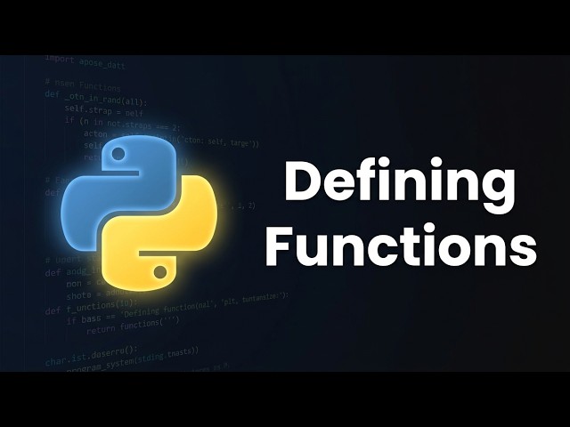 Python Functions Tutorial — How to Define and Call a Function | Python Course Module 4, Topic 1