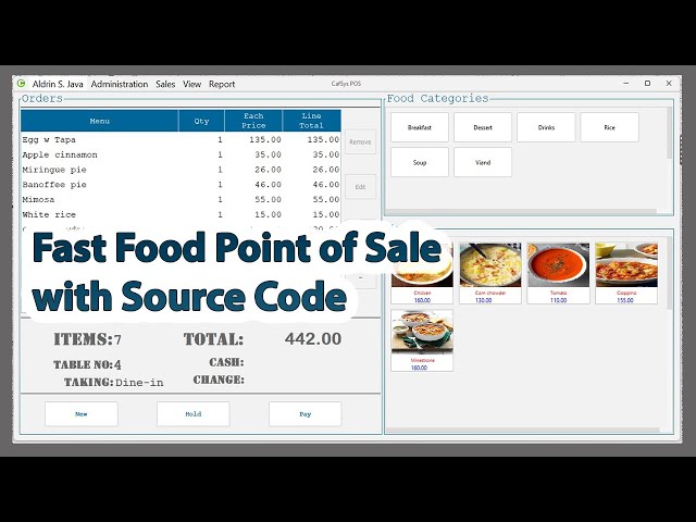 Java Project with Source Code (Fast Food Point of Sale)