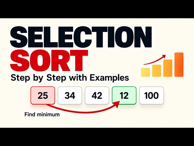 08 Selection Sort Algorithm Explained | Step-by-Step with Examples